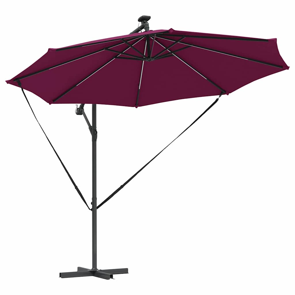 vidaXL Parasol plażowy Bordeaux Czerwony 294 x 294 x 248 cm