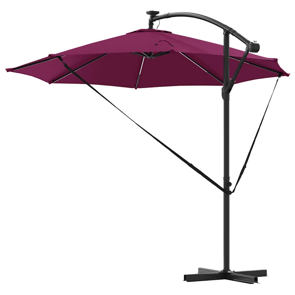 vidaXL Parasol plażowy Bordeaux Czerwony 294 x 294 x 248 cm