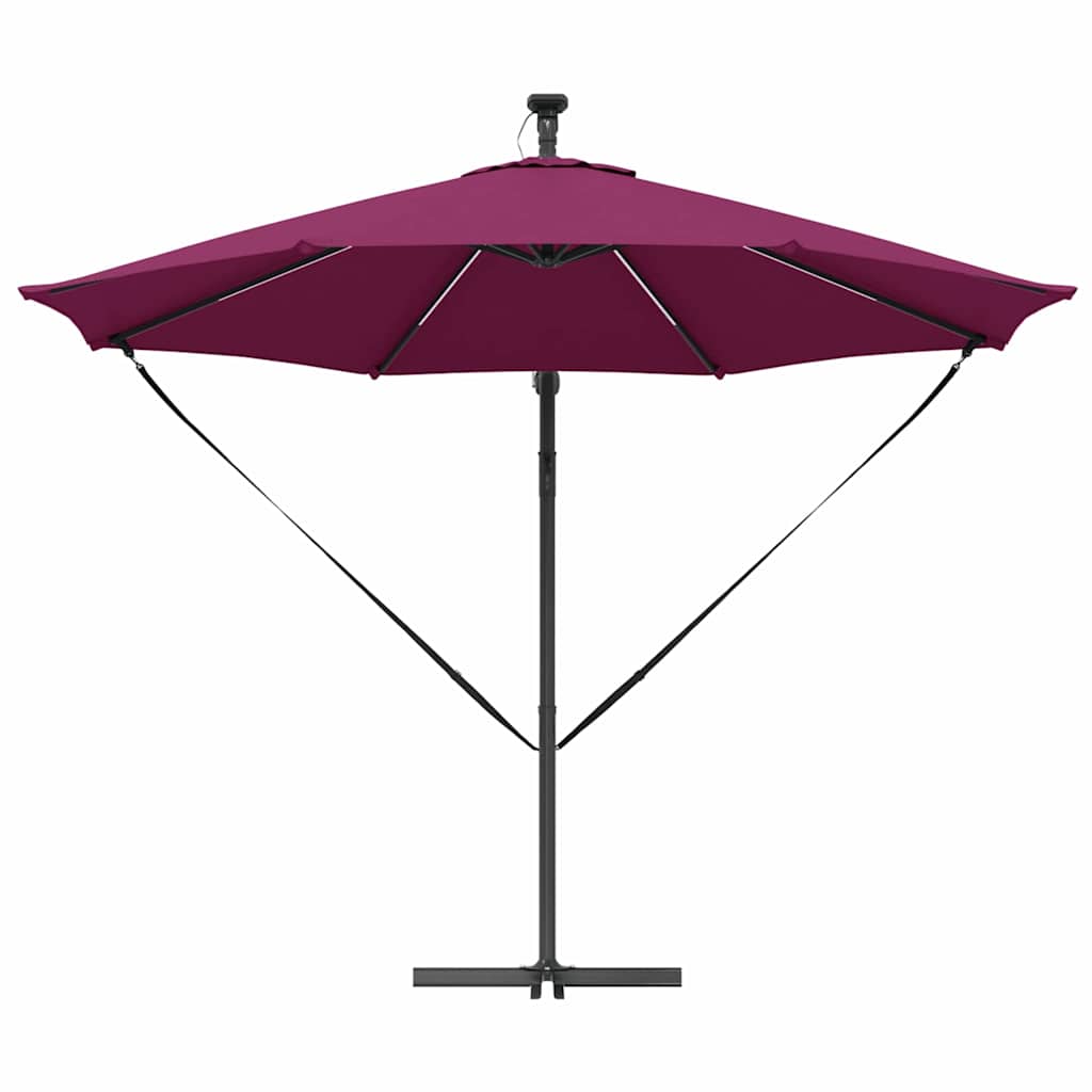vidaXL Parasol plażowy Bordeaux Czerwony 294 x 294 x 248 cm