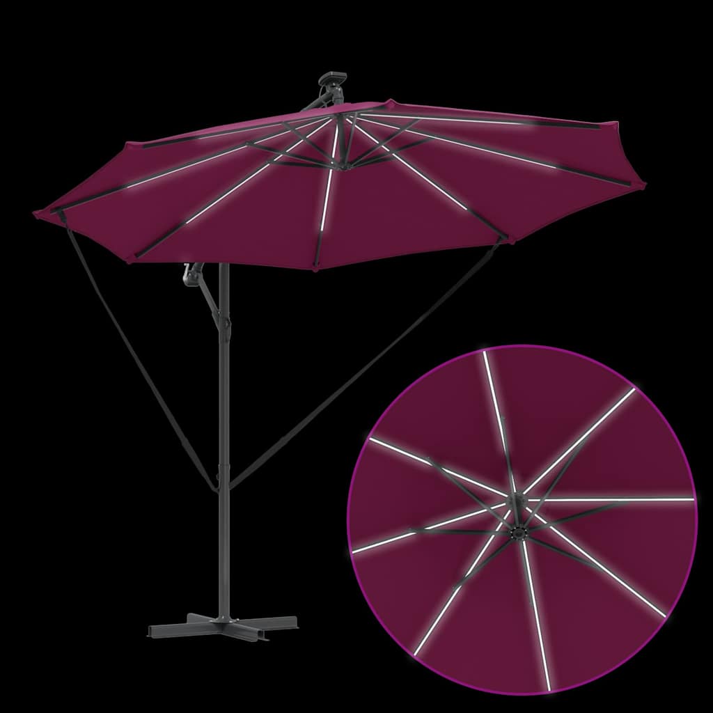vidaXL Parasol plażowy Bordeaux Czerwony 294 x 294 x 248 cm