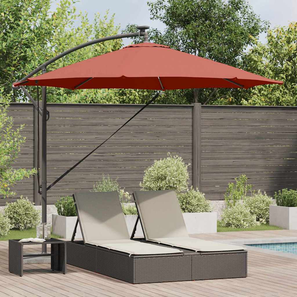 vidaXL Parasol plażowy Ze LED Lights terakota 294 x 294 x 248 cm