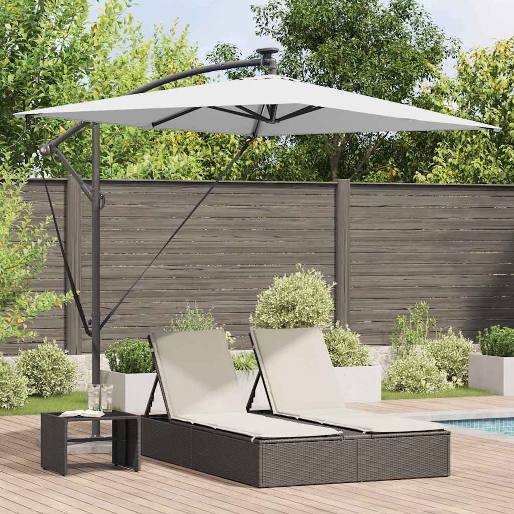 vidaXL Parasol plażowy Ze LED Lights piaskowy 294 x 200 x 270 cm
