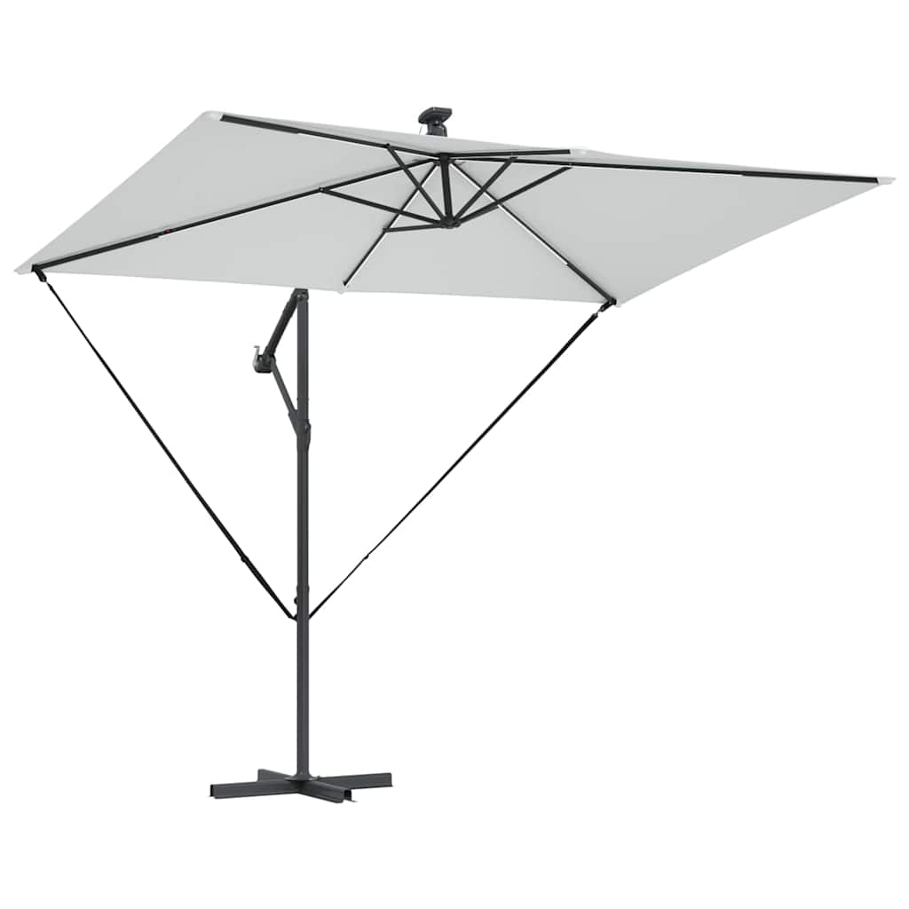 vidaXL Parasol plażowy Ze LED Lights piaskowy 294 x 200 x 270 cm