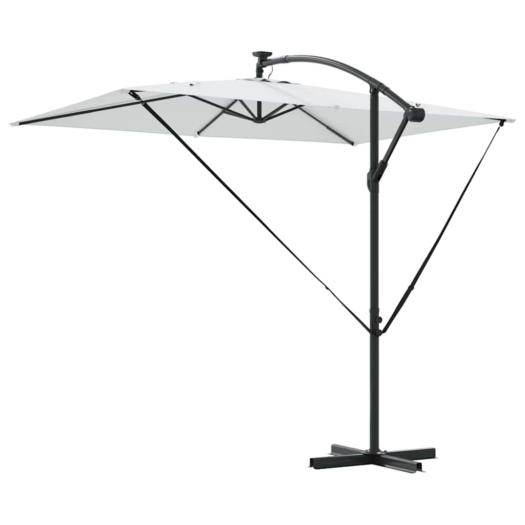 vidaXL Parasol plażowy Ze LED Lights piaskowy 294 x 200 x 270 cm