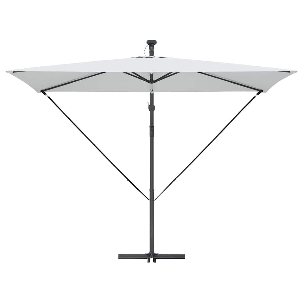 vidaXL Parasol plażowy Ze LED Lights piaskowy 294 x 200 x 270 cm