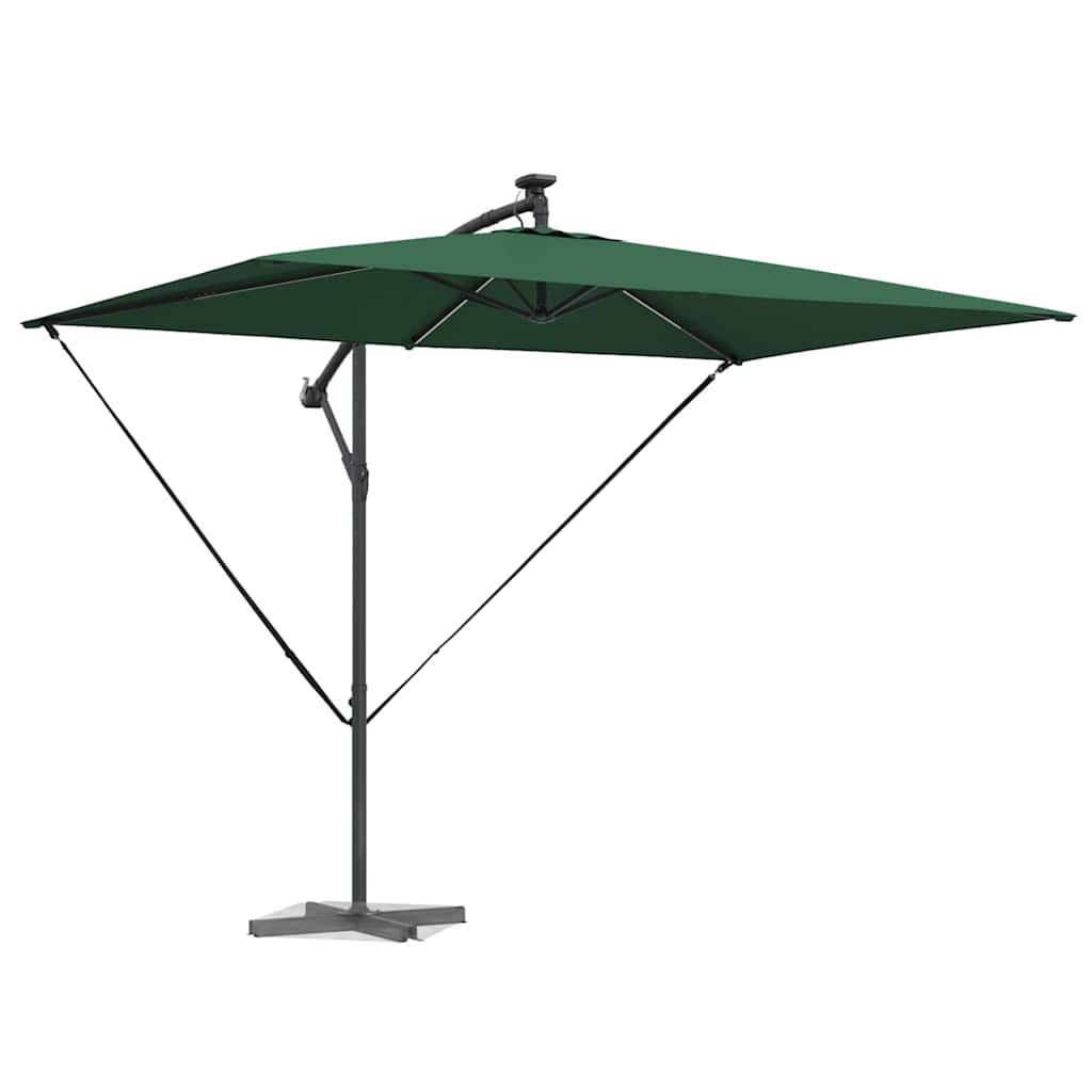 vidaXL Parasol plażowy Ze LED Lights Zielony 294 x 200 x 270 cm