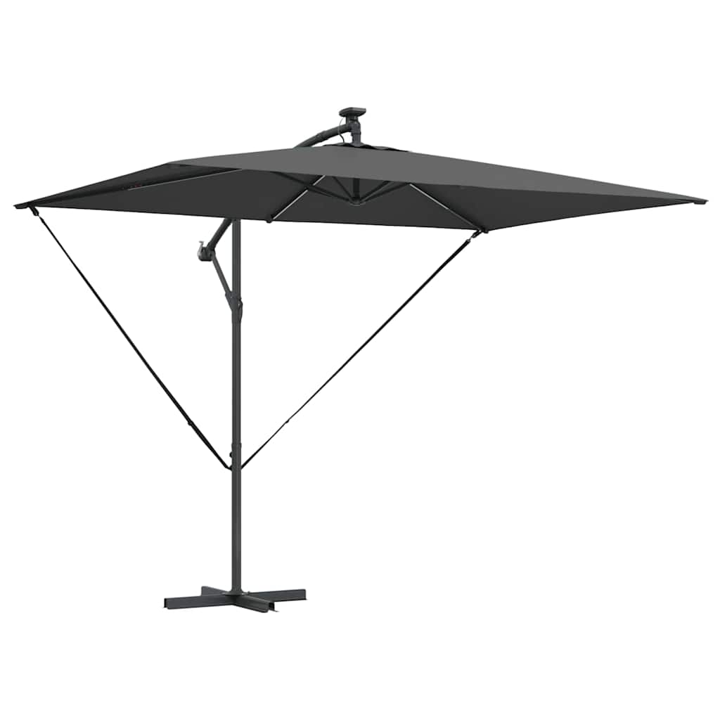 vidaXL Parasol plażowy Ze LED Lights Antracyt 294 x 200 x 270 cm