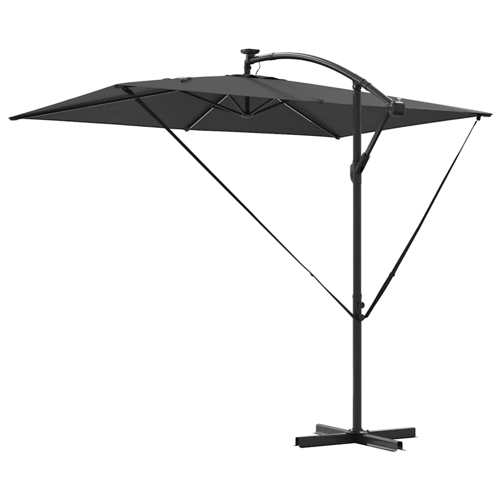 vidaXL Parasol plażowy Ze LED Lights Antracyt 294 x 200 x 270 cm