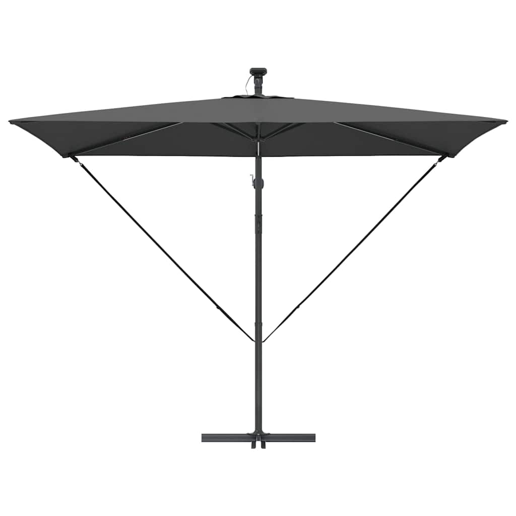 vidaXL Parasol plażowy Ze LED Lights Antracyt 294 x 200 x 270 cm