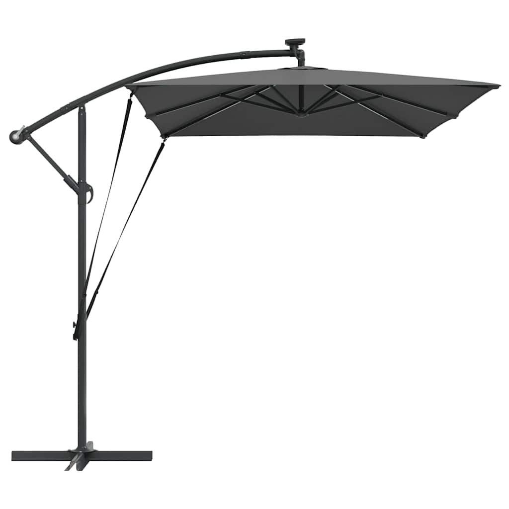 vidaXL Parasol plażowy Ze LED Lights Antracyt 294 x 200 x 270 cm
