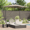 vidaXL Parasol plażowy Ze LED Lights Ciemnoszary 294 x 200 x 270 cm