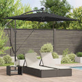 vidaXL Parasol plażowy Czarny 294 x 200 x 270 cm Poliester i aluminium