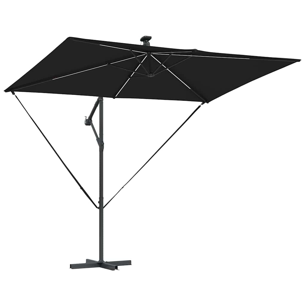 vidaXL Parasol plażowy Czarny 294 x 200 x 270 cm Poliester i aluminium