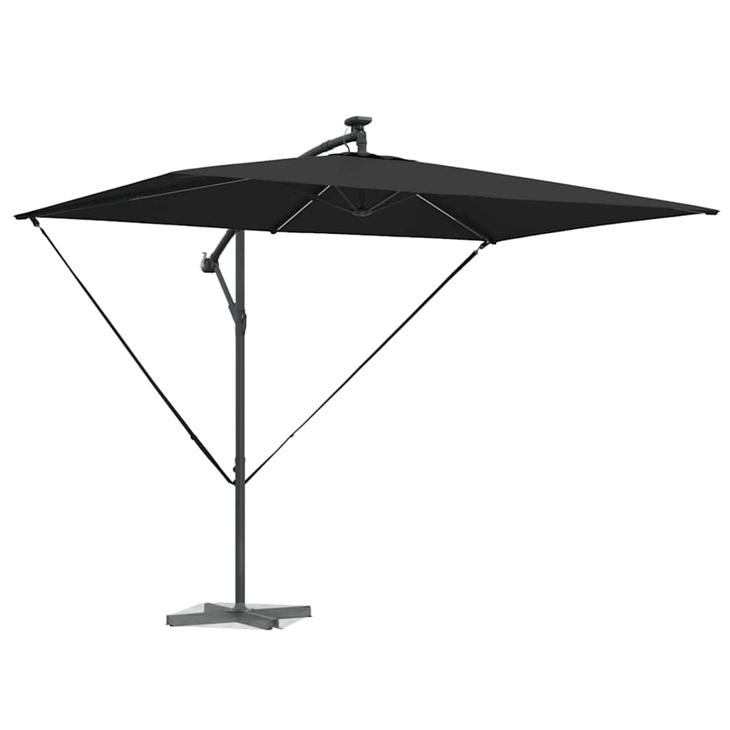 vidaXL Parasol plażowy Czarny 294 x 200 x 270 cm Poliester i aluminium