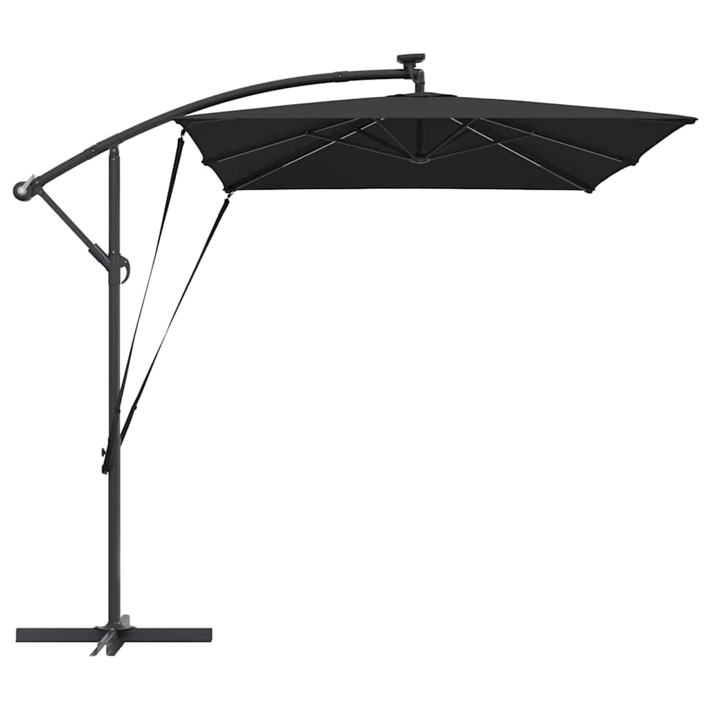 vidaXL Parasol plażowy Czarny 294 x 200 x 270 cm Poliester i aluminium