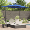 vidaXL Parasol plażowy Ze LED Lights Niebieski azur 294 x 200 x 270 cm