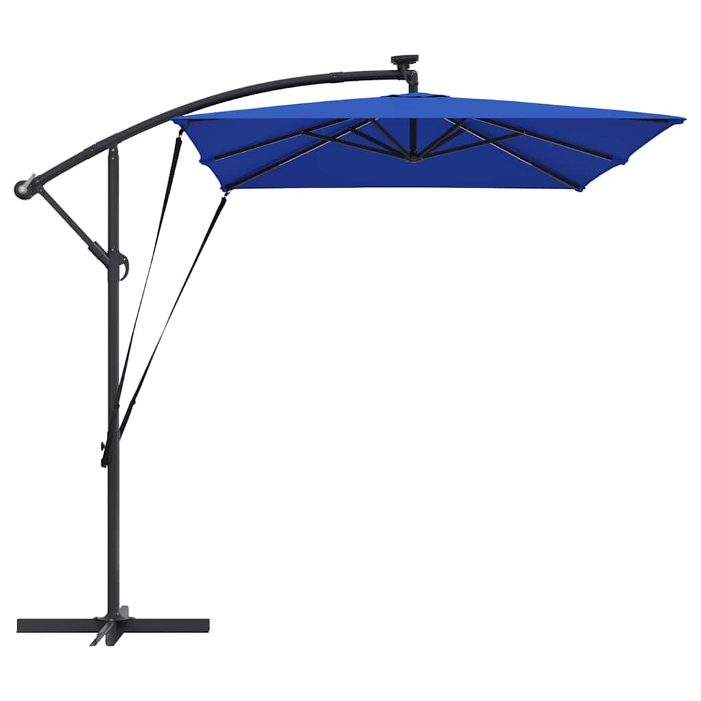 vidaXL Parasol plażowy Ze LED Lights Niebieski azur 294 x 200 x 270 cm