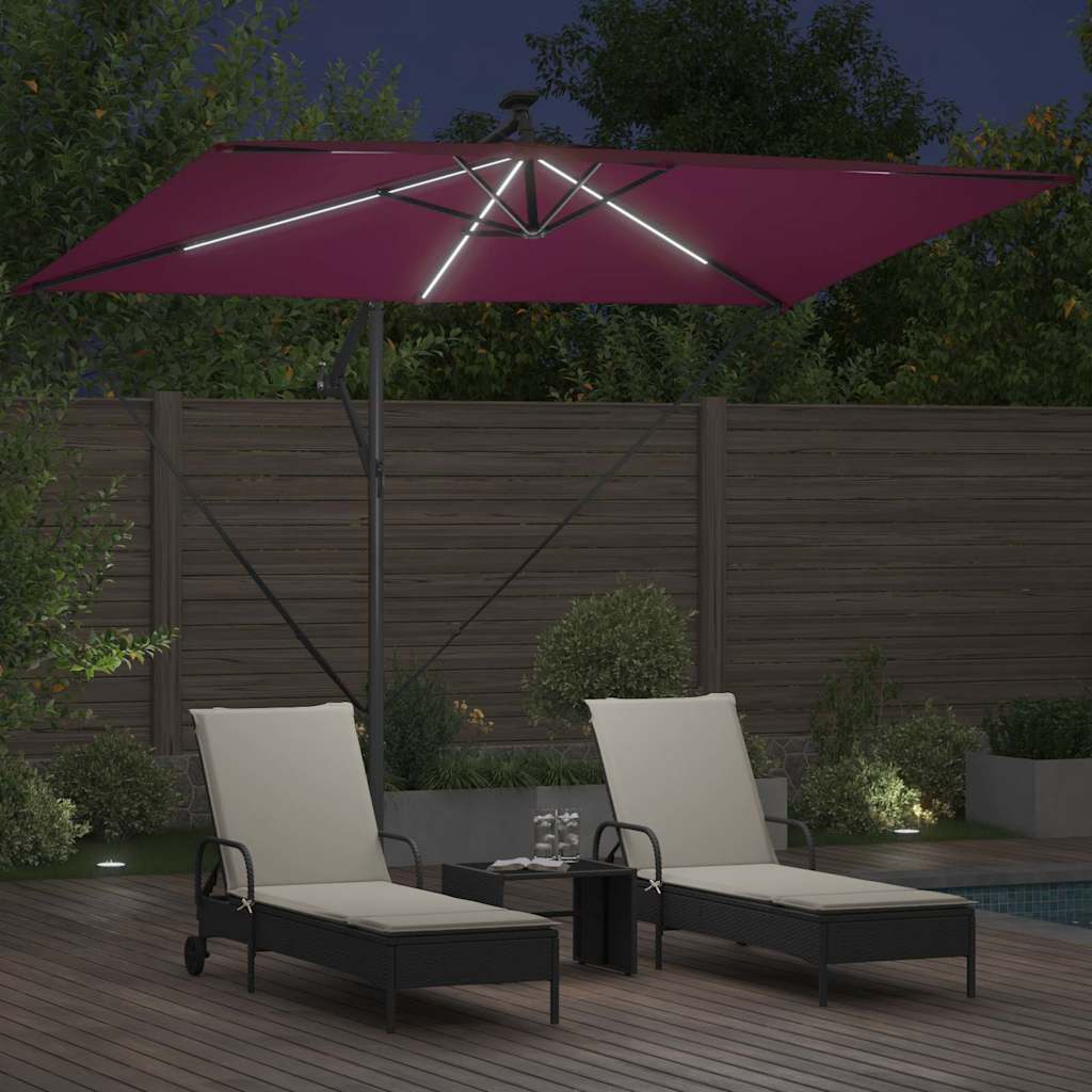 vidaXL Parasol plażowy Bordeaux Czerwony 294 x 200 x 270 cm