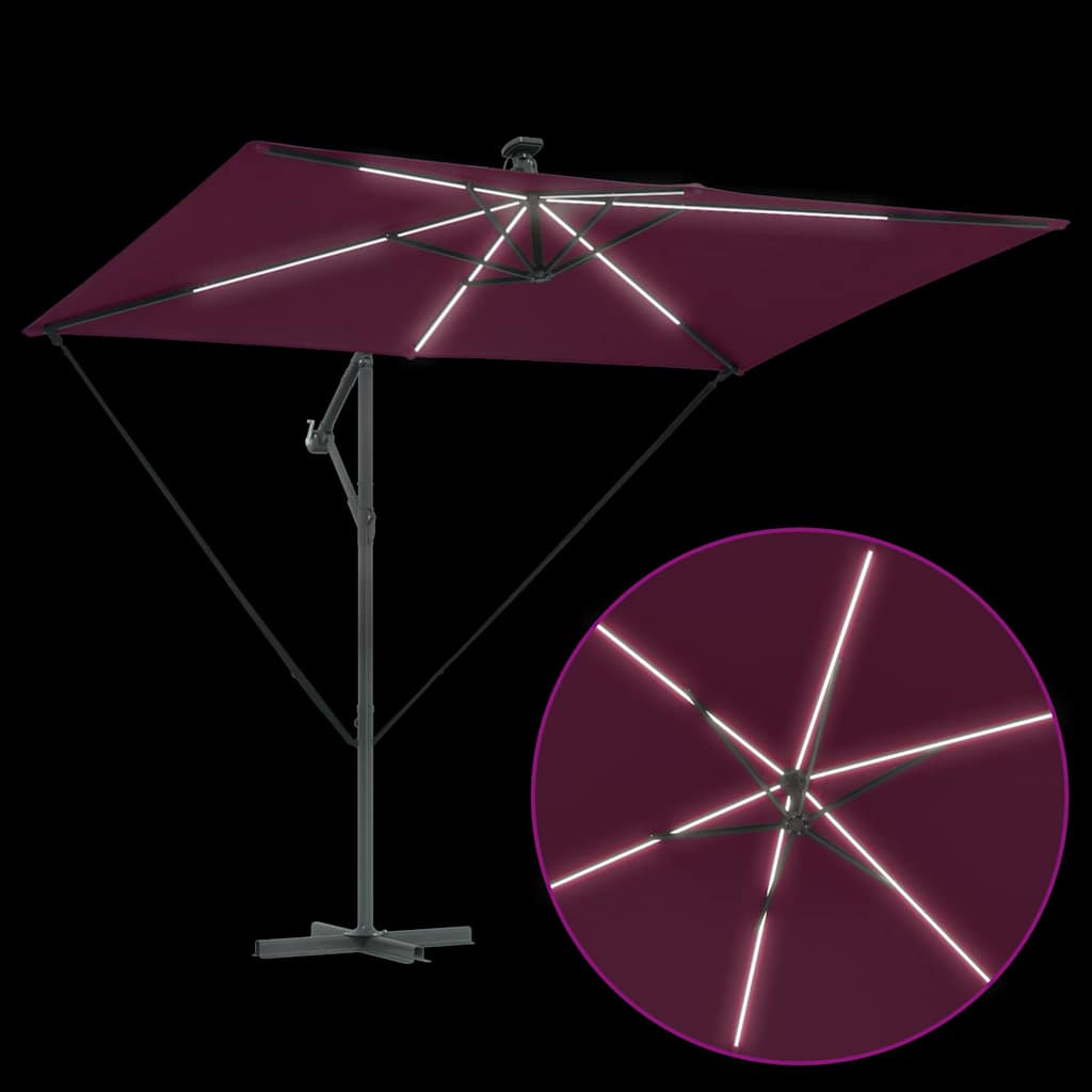 vidaXL Parasol plażowy Bordeaux Czerwony 294 x 200 x 270 cm