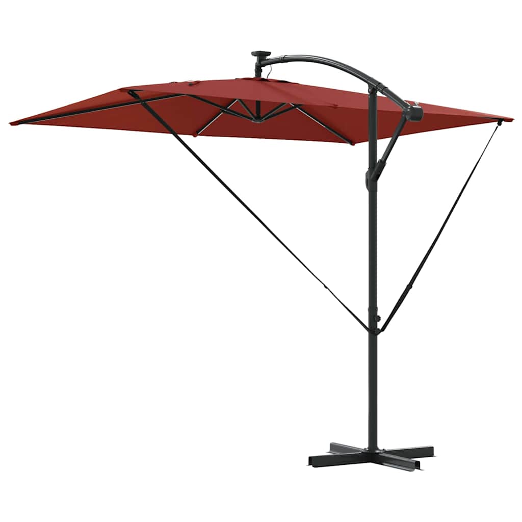 vidaXL Parasol plażowy Ze LED Lights terakota 294 x 200 x 270 cm