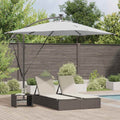 vidaXL Parasol plażowy z paskami LED piaskowy 249 x 249 x 250 cm
