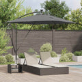 vidaXL Parasol plażowy z paskami LED Antracyt 249 x 249 x 250 cm