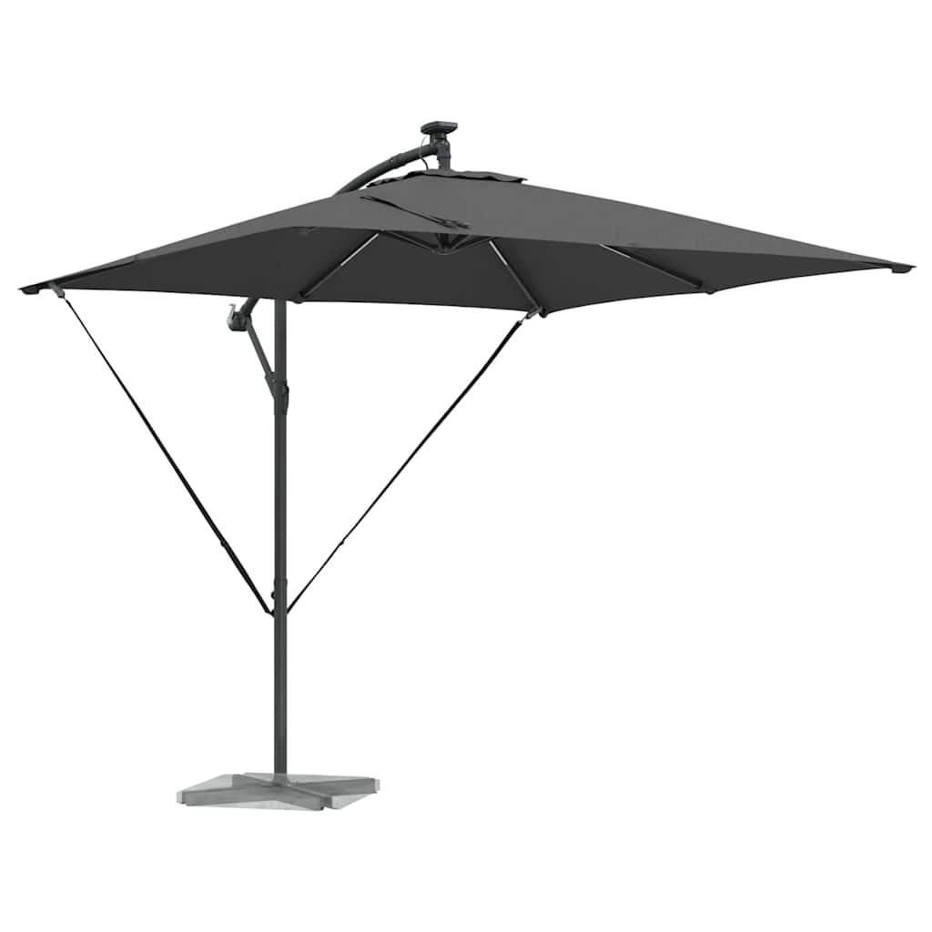 vidaXL Parasol plażowy z paskami LED Antracyt 249 x 249 x 250 cm