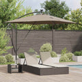 vidaXL Parasol plażowy z paskami LED Ciemnoszary 249 x 249 x 250 cm