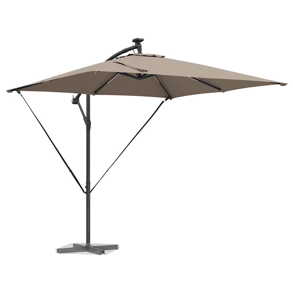 vidaXL Parasol plażowy z paskami LED Ciemnoszary 249 x 249 x 250 cm