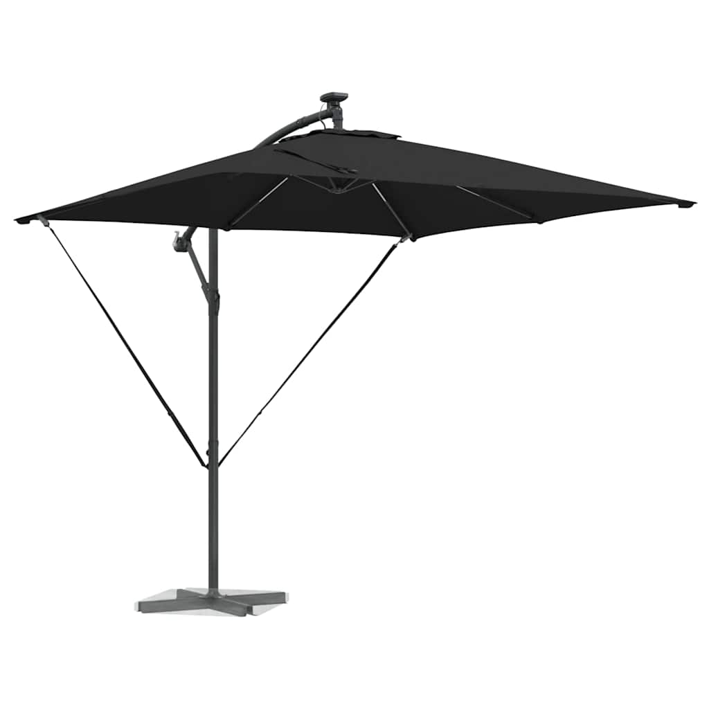vidaXL Parasol plażowy Czarny 249 x 249 x 250 cm Poliester i aluminium