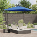 vidaXL Parasol plażowy z paskami LED Niebieski azur 249 x 249 x 250 cm