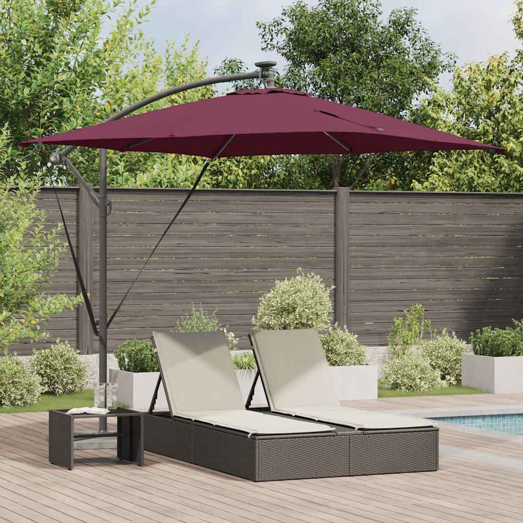 vidaXL Parasol plażowy Bordeaux Czerwony 249 x 249 x 250 cm