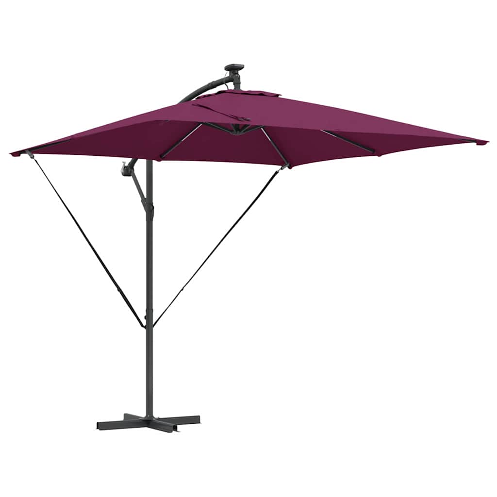 vidaXL Parasol plażowy Bordeaux Czerwony 249 x 249 x 250 cm