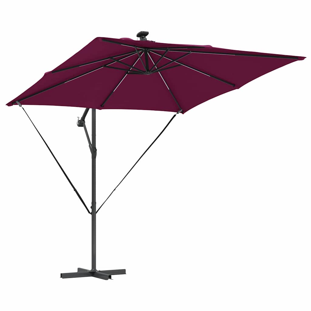 vidaXL Parasol plażowy Bordeaux Czerwony 249 x 249 x 250 cm