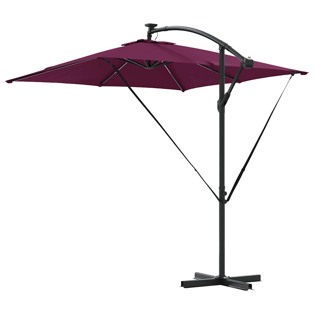 vidaXL Parasol plażowy Bordeaux Czerwony 249 x 249 x 250 cm