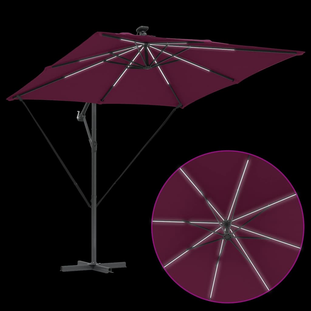 vidaXL Parasol plażowy Bordeaux Czerwony 249 x 249 x 250 cm