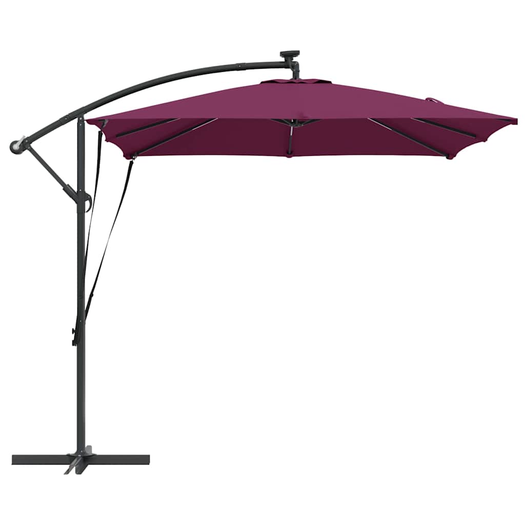 vidaXL Parasol plażowy Bordeaux Czerwony 249 x 249 x 250 cm