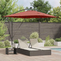 vidaXL Parasol plażowy z paskami LED terakota 249 x 249 x 250 cm