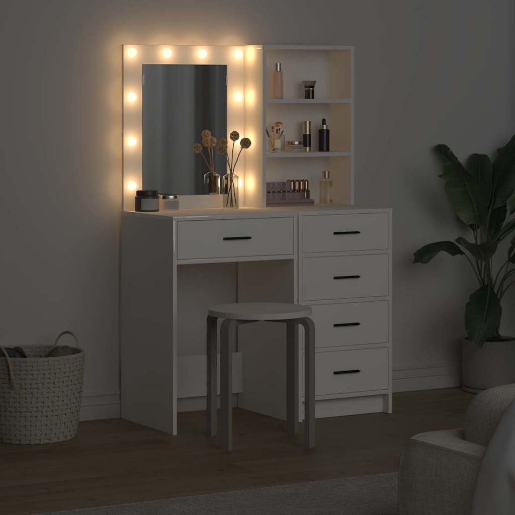 vidaXL Toaletka 2 pcs Biały 50 x 41 x 135 cm Materiał drewnopochodny