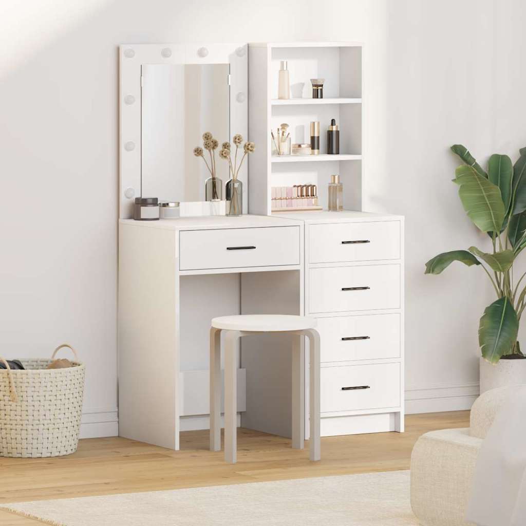 vidaXL Toaletka 2 pcs Biały 50 x 41 x 135 cm Materiał drewnopochodny