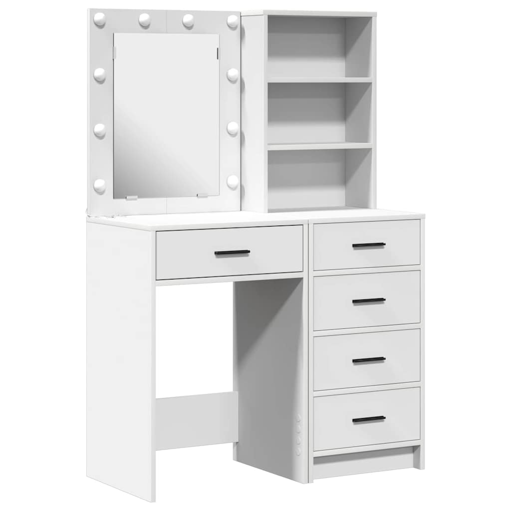 vidaXL Toaletka 2 pcs Biały 50 x 41 x 135 cm Materiał drewnopochodny