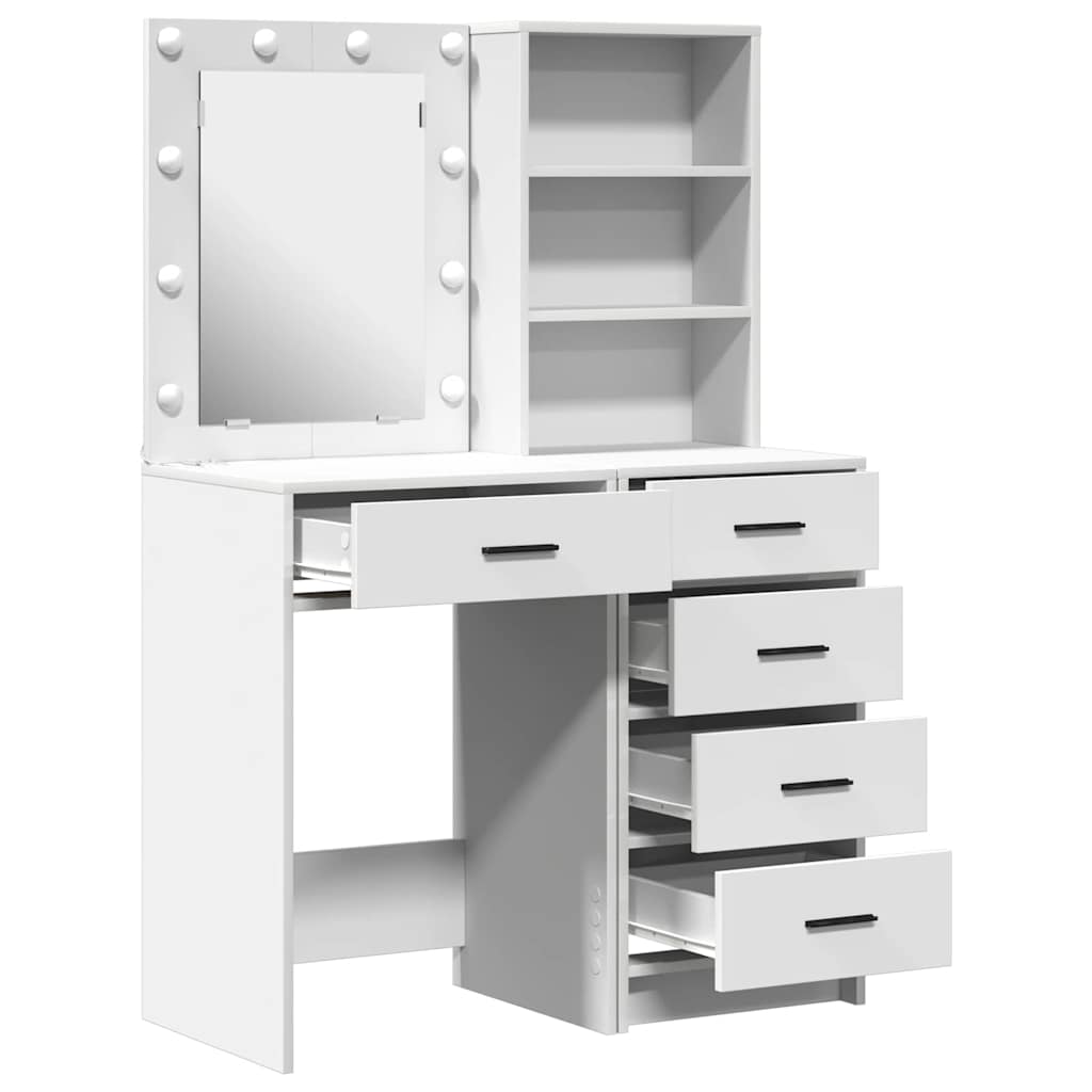 vidaXL Toaletka 2 pcs Biały 50 x 41 x 135 cm Materiał drewnopochodny