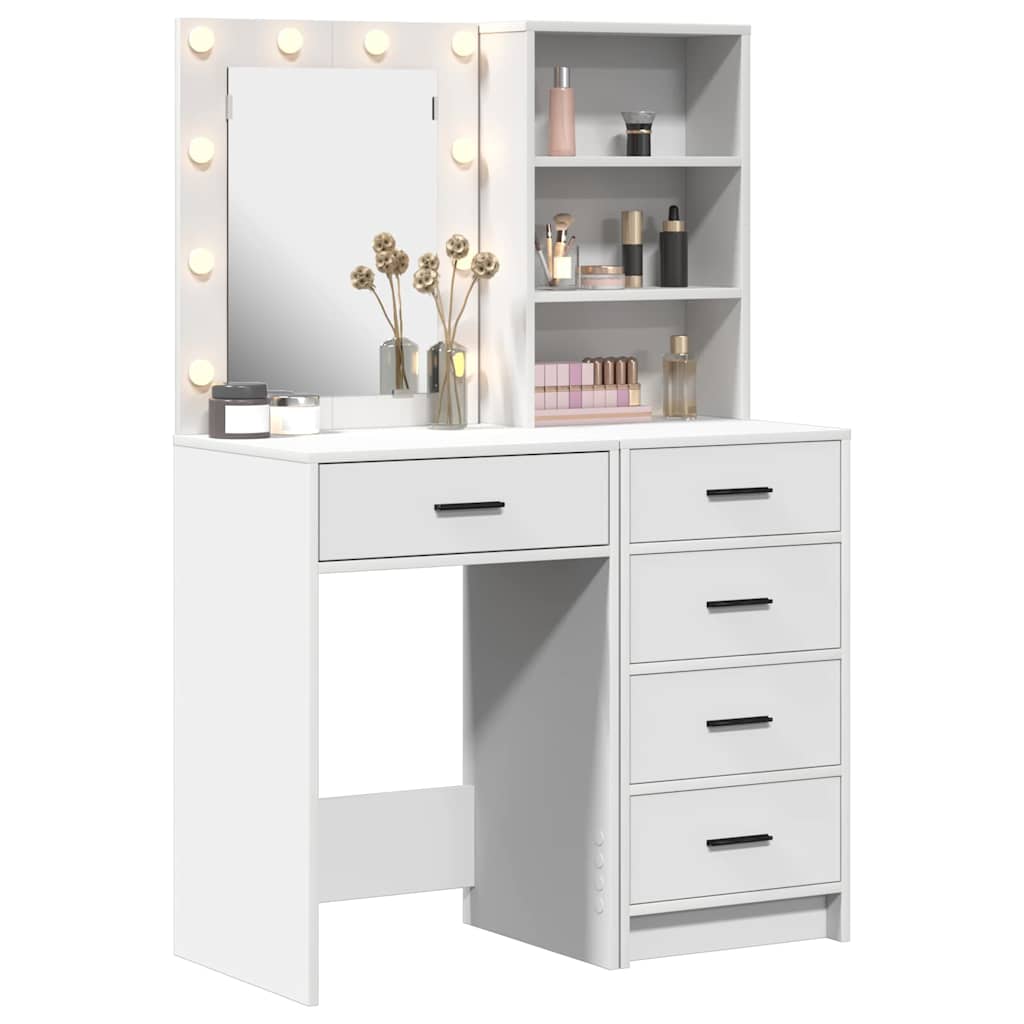 vidaXL Toaletka 2 pcs Biały 50 x 41 x 135 cm Materiał drewnopochodny