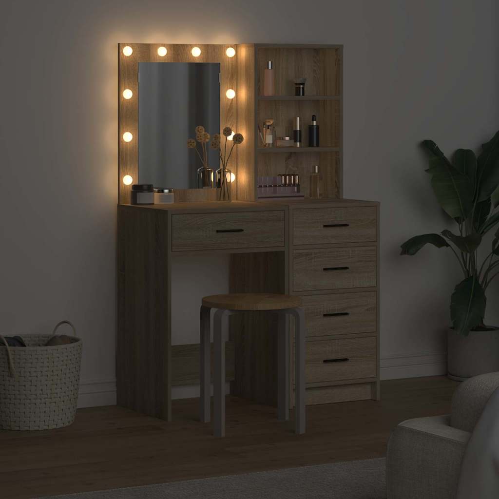 vidaXL Toaletka 2 pcs Brązowy 50 x 41 x 135 cm Materiał drewnopochodny