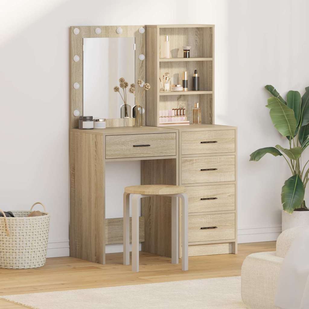 vidaXL Toaletka 2 pcs Brązowy 50 x 41 x 135 cm Materiał drewnopochodny