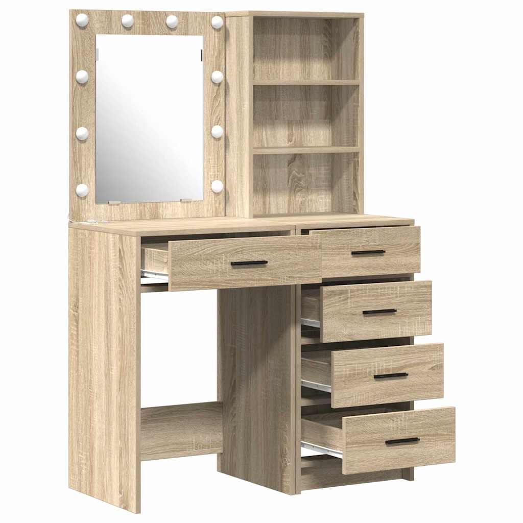 vidaXL Toaletka 2 pcs Brązowy 50 x 41 x 135 cm Materiał drewnopochodny