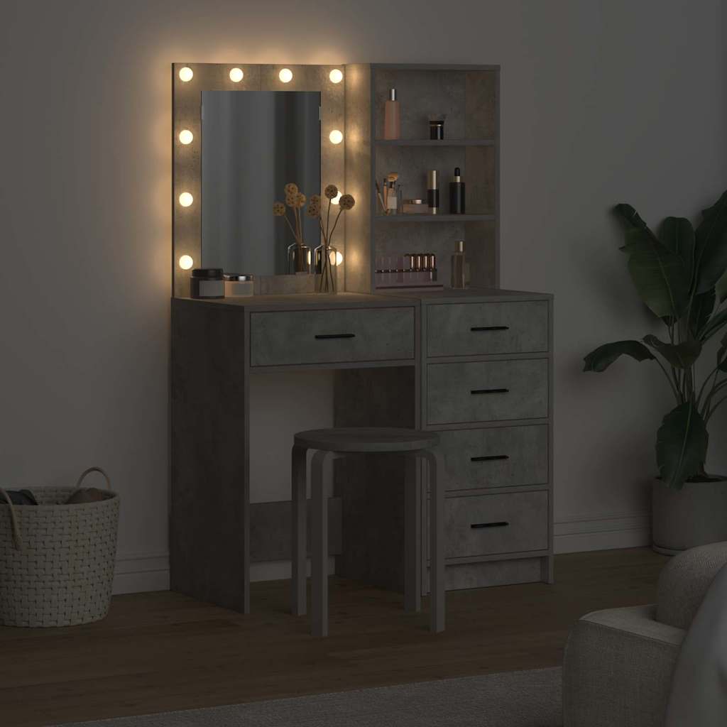 vidaXL Toaletka 2 pcs Szary 50 x 41 x 135 cm Materiał drewnopochodny