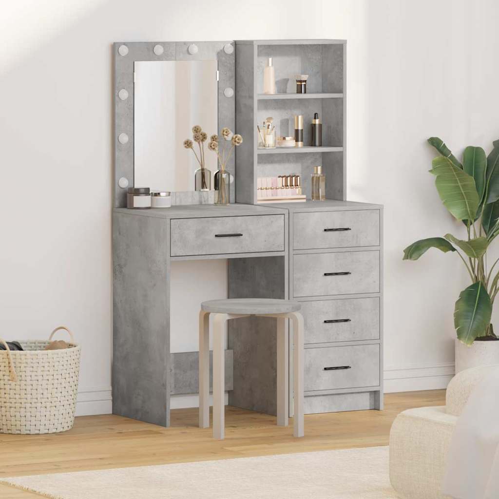 vidaXL Toaletka 2 pcs Szary 50 x 41 x 135 cm Materiał drewnopochodny