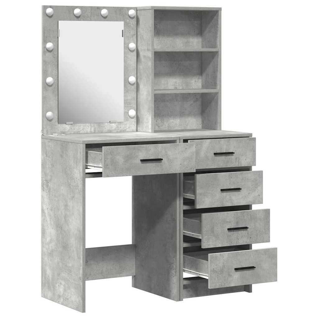 vidaXL Toaletka 2 pcs Szary 50 x 41 x 135 cm Materiał drewnopochodny