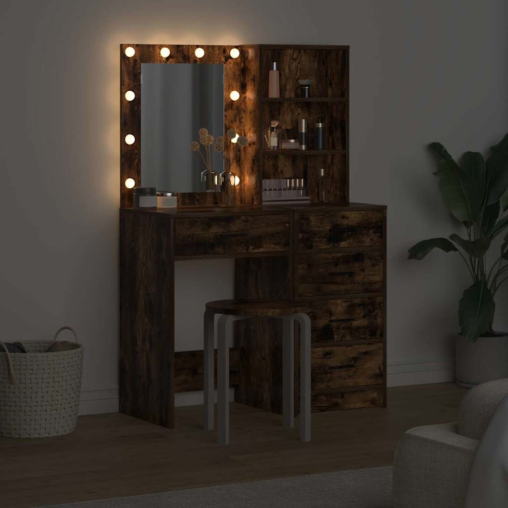 vidaXL Toaletka 2 pcs Brązowy 50 x 41 x 135 cm Materiał drewnopochodny